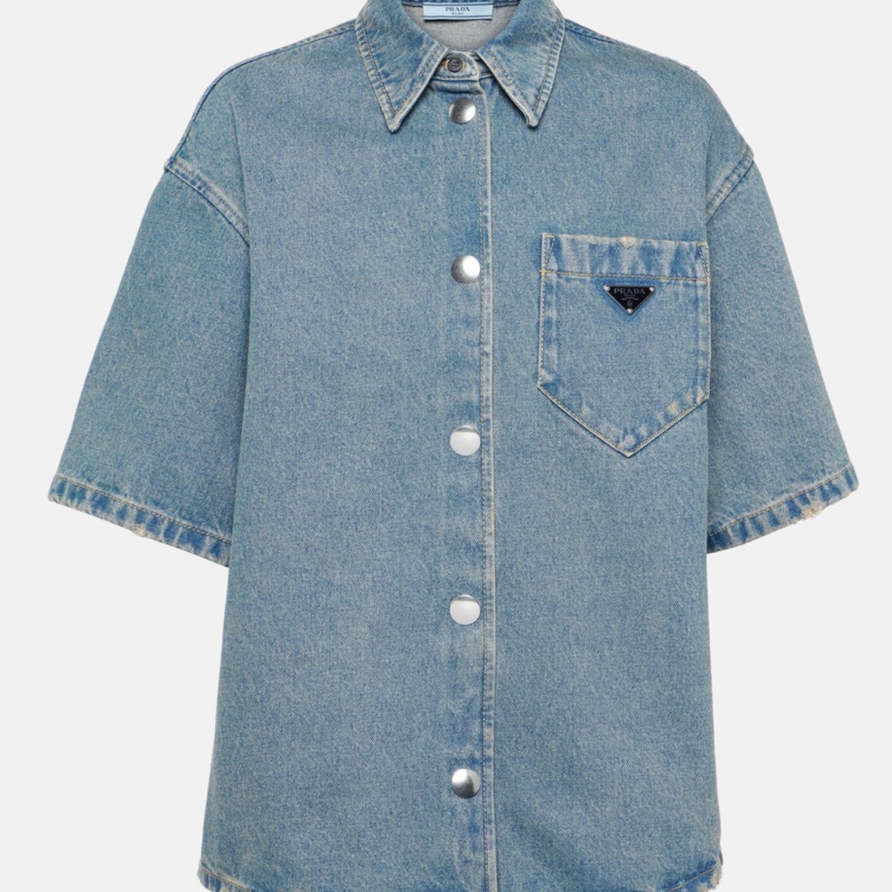 Prada Women’s Casual Blue Button-Down Shirt